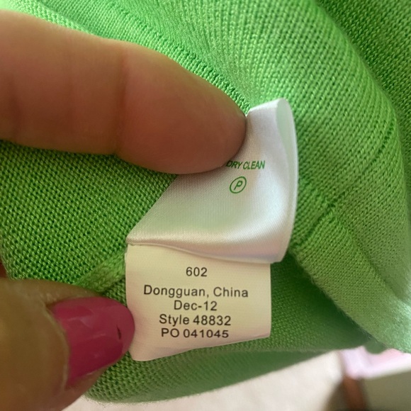 Hard to find EUC Vintage Lilly Pulitzer tank sweater top ribbon tie back green - Picture 7 of 9